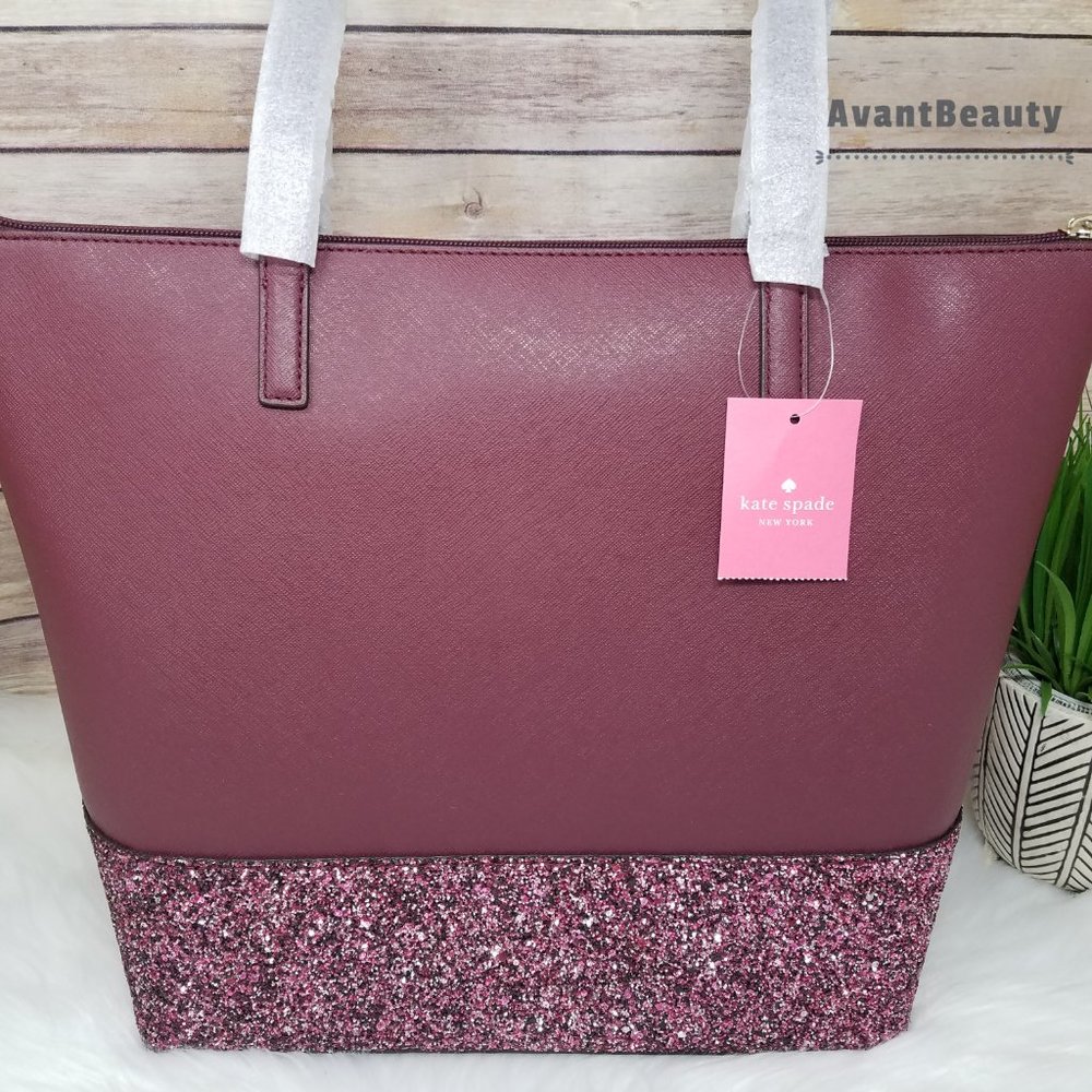 Kate Spade Penny Greta Court Cherrywood Tote New - Picture 9 of 15